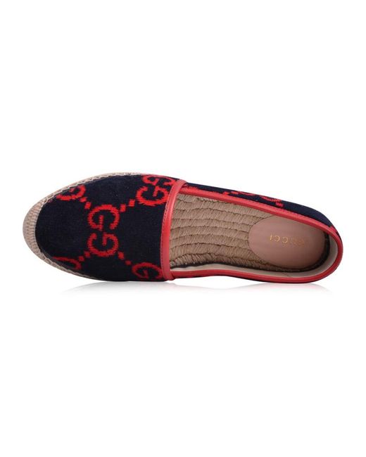 Gucci Red (Wmns) Gucc Espadrilles Terry Cloth Gg Monogram