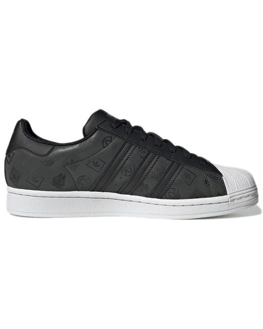 Adidas Black Originals Superstar Shoes Monogram' for men