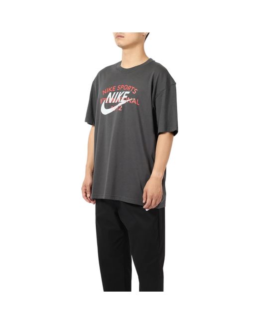 Nike Black Sportswear Circa Hybird S/S Tee Logo Printing Round Neck Short Sleeve for men
