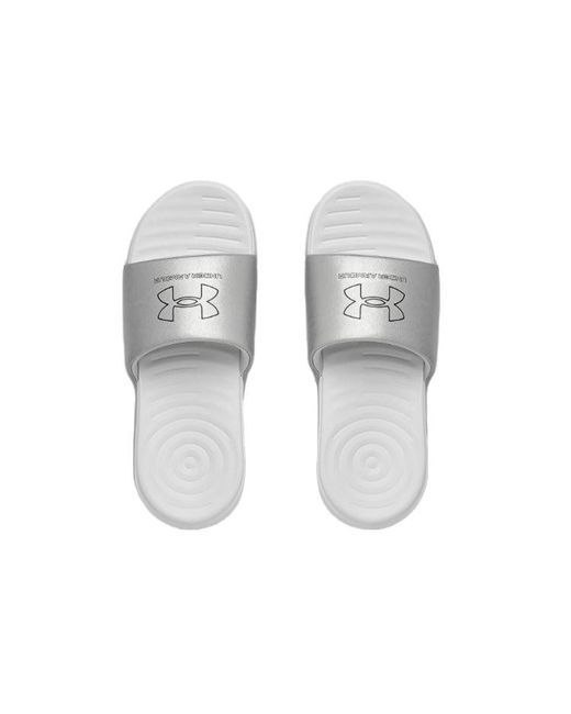 Under Armour White Ansa Le Slipper for men