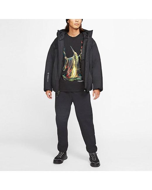 Nike Black Acg Casual Sports Subject Printing Short Sleeve for men