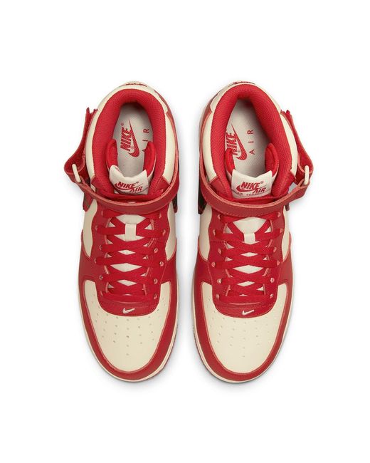 Nike Red Air Force 1 Mid '07 Lx Plaid' for men