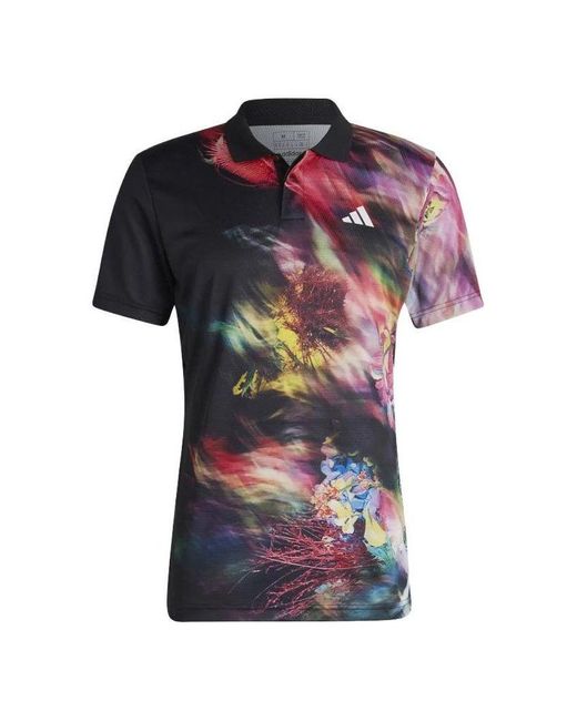 Adidas Black Melbourne Tennis Heat.Rdy Freelift Polo Shirt for men