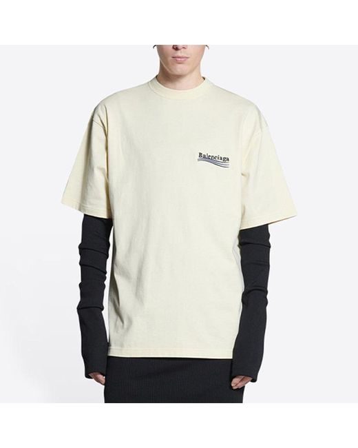 Balenciaga White Political Campaign T-Shirt Large Fit 'Off' for men