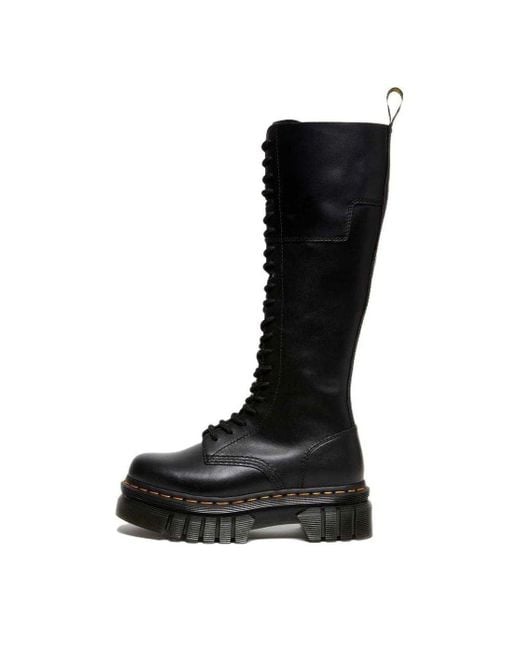 Dr. Martens Black (Wmns) Dr.Martens Audrick 20-Eye Leather Knee High Platform Boots