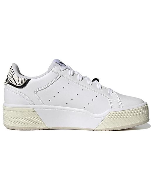 Adidas White (Wmns) Originals Court Tourino Bold Shoes 'Cloud'
