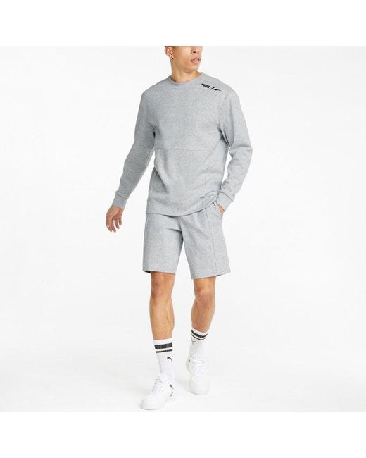 PUMA Gray Full Sleeve Solid Sweater for men