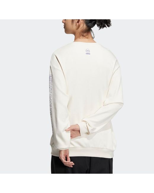Adidas White Casual Couple Sweatshirt for men