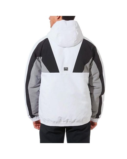 Vans Blue Contrast Color Stitching Hooded Athleisure Casual Sports Jacket for men