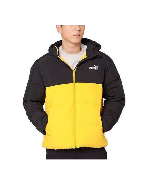 PUMA Yellow Logo Puffer Down Jacket for men