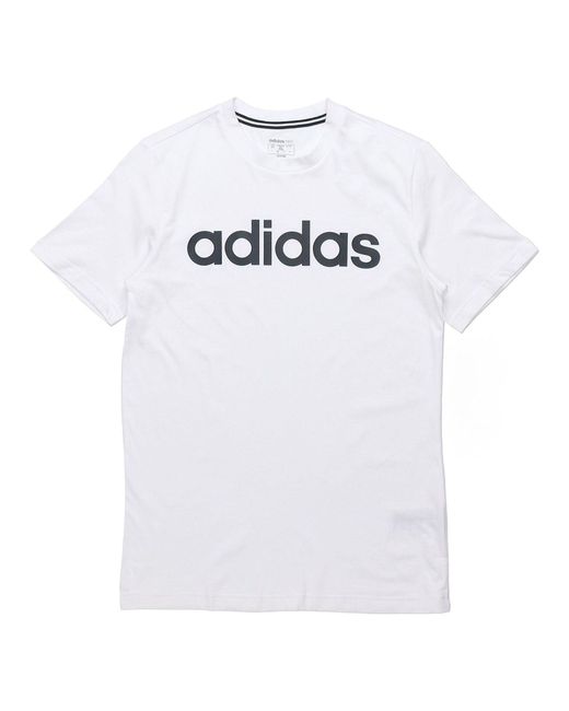 Adidas White Neo M Ce Logo T1 Logo Printing Sports Round Neck Training Short Sleeve for men