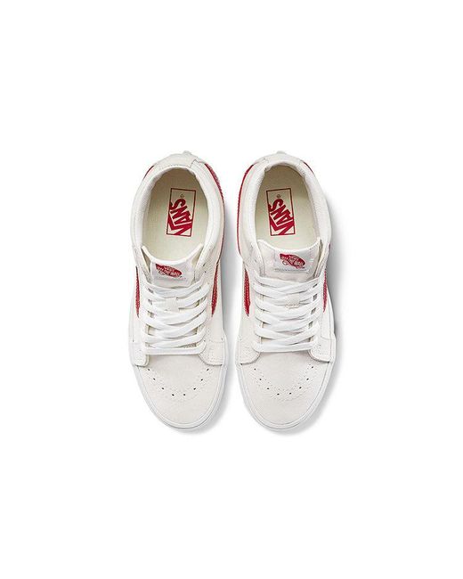 Vans White Sk8-Mid Stylish Lightweight Mid-Top Casual Skate Shoes for men