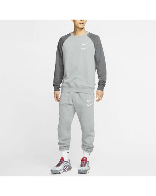 Nike Gray Casual Round Neck Long Sleeves for men