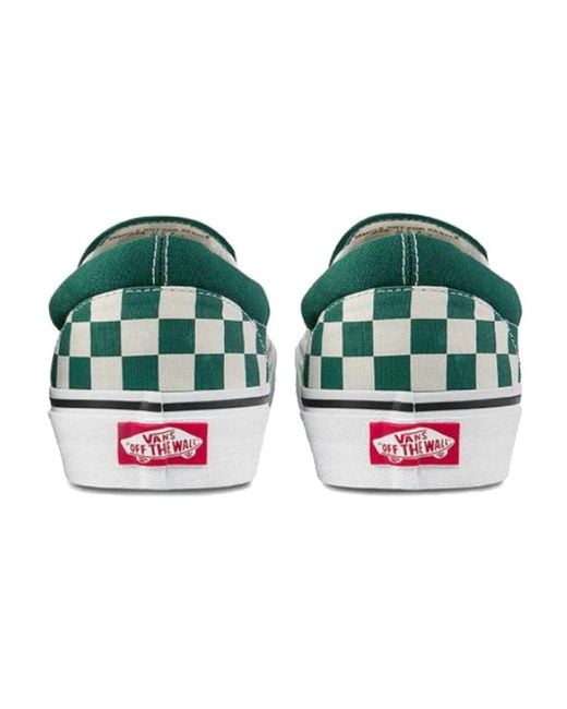 Vans Green Classic Slip-On 'Checkerboard for men