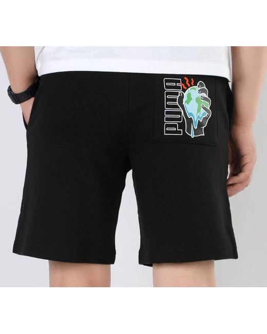 PUMA Black Trendy Casual Graphic Shorts for men