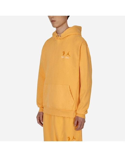 Nike X Union Crossover Casual Pullover Solid Color Logo Hooded Long Sleeves Asia Edition Yellow for men