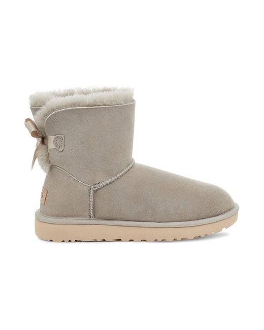Ugg Gray (Wmns) Mini Bailey Bow Ii Fleece Lined Light