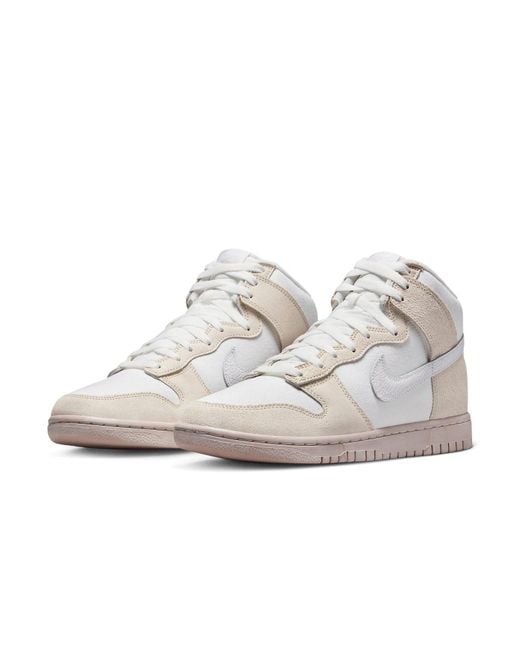 Nike White Dunk High Retro Prm 'Cracked Leather Swoosh' for men