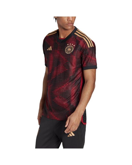 Adidas Red S Germany Away Authentic Shirt 2022 Black/burgundy M for men
