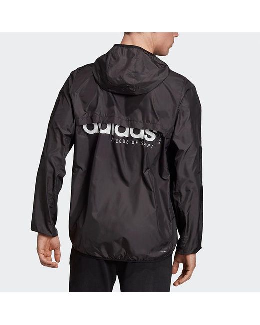 Adidas Green Casual Sports Hooded Windproof Woven Jacket for men