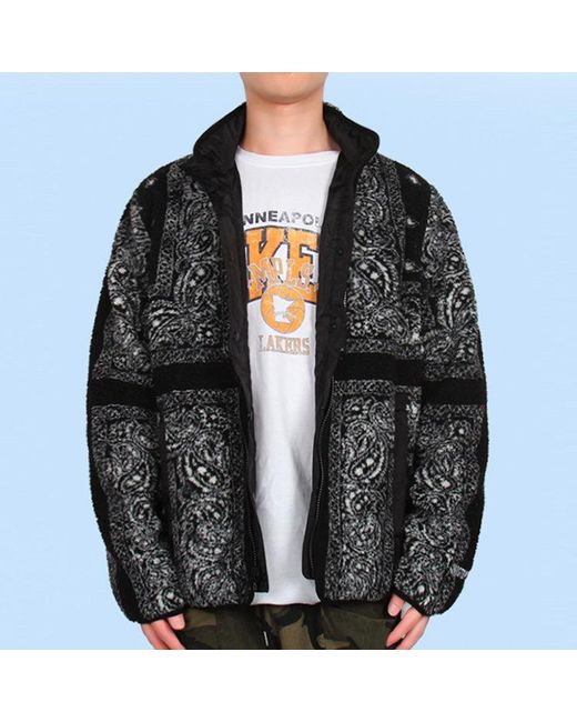 Supreme Green Reversible Bandana Fleece Jacket for men