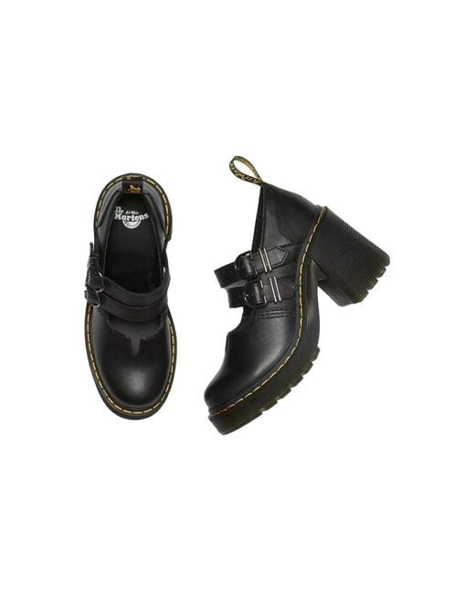 Dr. Martens Black (Wmns) Eviee Sendal Leather Heeled Shoes