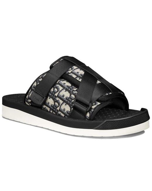 Dior Black Alpha Oblique Slippers for men