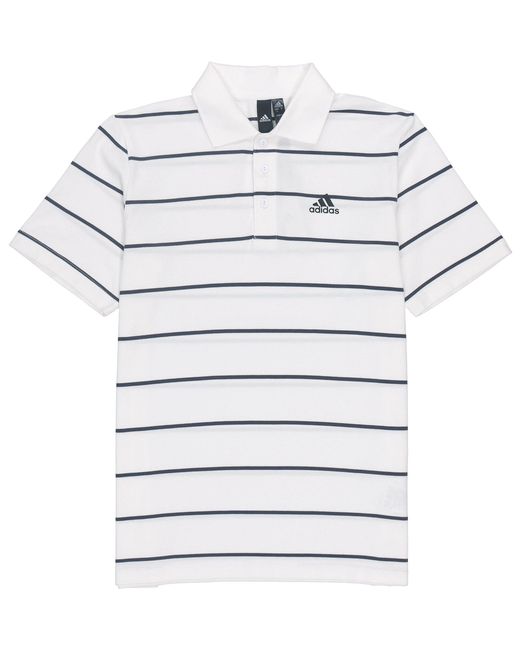 Adidas White Stripe Small Label Athleisure Casual Sports Short Sleeve Polo Shirt for men
