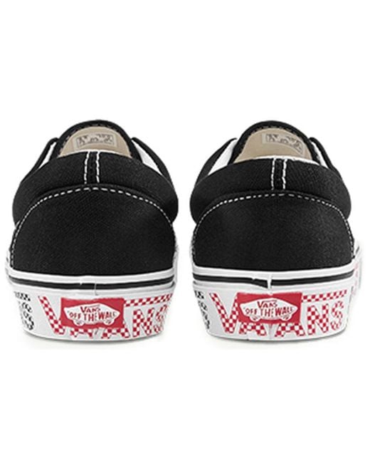 Vans Black The Era Checker Logo for men