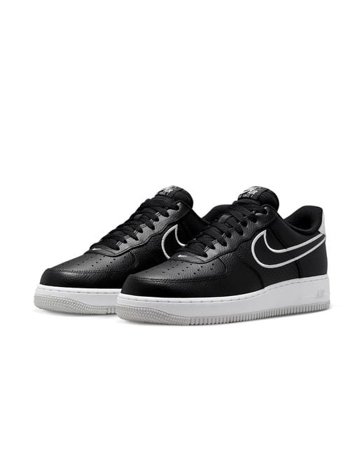 Nike Black Air Force 1 '07 'Embroidered Swoosh for men