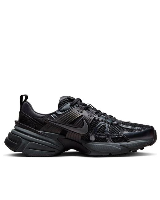 Nike Black V2K Run Shoes With Reflective Accents