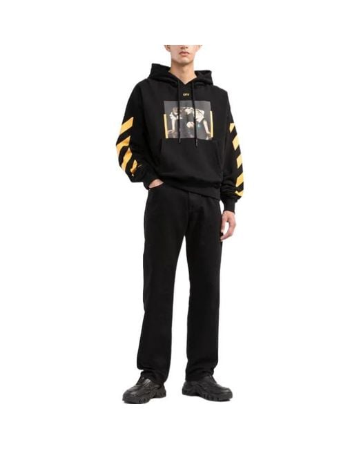 Off-White c/o Virgil Abloh Black Caravaggio Print Hoodie for men