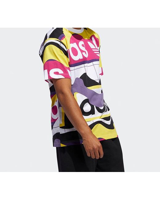 Adidas Pink Originals Casual Sports Round Neck Short Sleeve for men