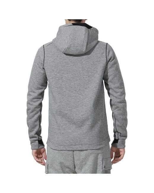 Nike Gray Knit Sports Hooded Logo Jacket for men