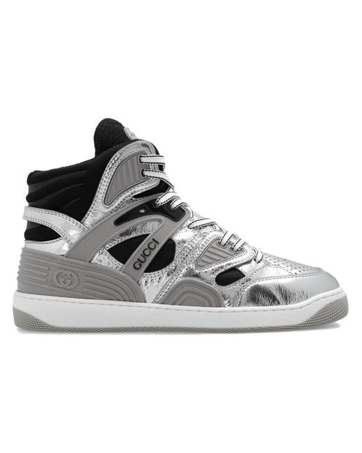 Gucci Metallic Basket High Leather Sneaker for men