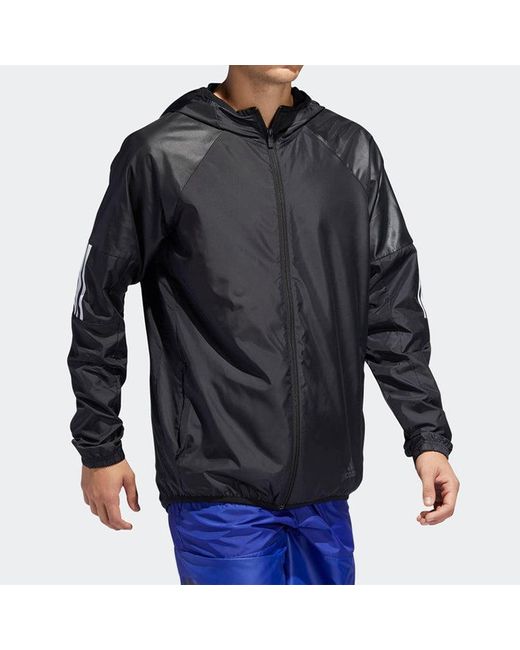 Adidas Blue M Wind Fz Jkt Training Sports Hooded Jacket for men