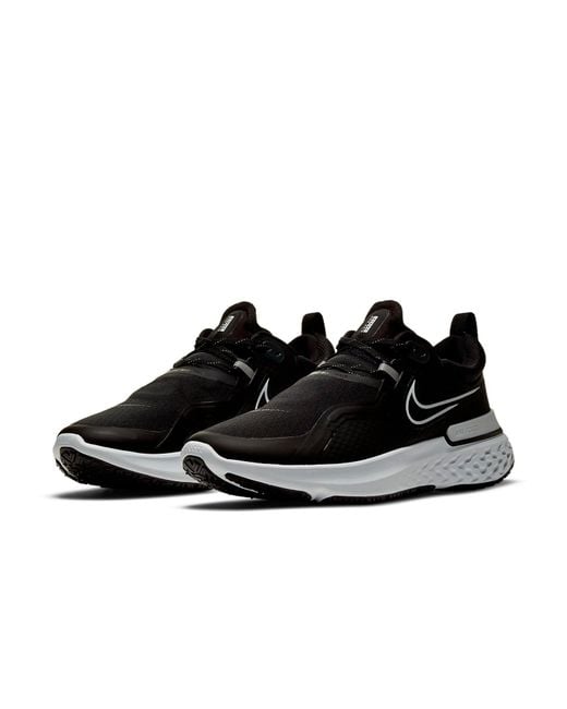 Nike Black React Miler Shield Pure Platinum' for men
