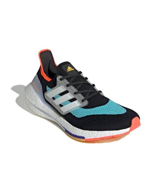 Adidas Blue Ultra Boost 21 Running Shoes Pulse Aqua' for men
