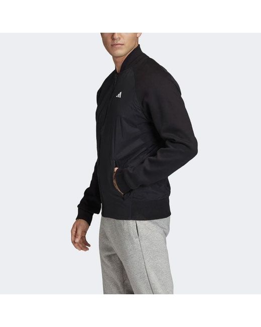 Adidas Black Vrct Tiger Embroidered Pattern Athleisure Casual Sports Jacket for men
