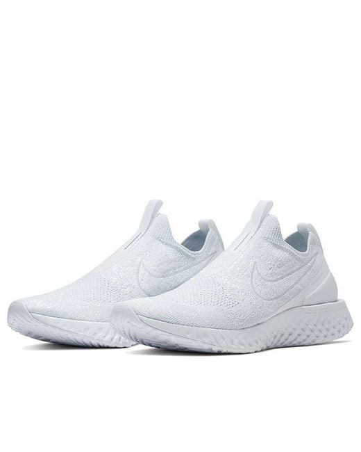 Nike White Epic Phantom React Flyknit 'Triple' for men