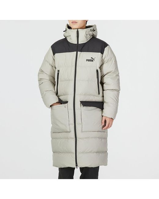 PUMA Gray Down Puffer Jacket for men