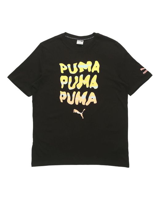 PUMA Black Summer Graphic T-Shirt for men