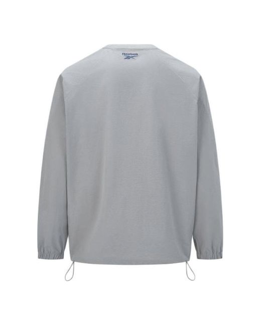 Reebok Gray Logo Loose Sweater for men
