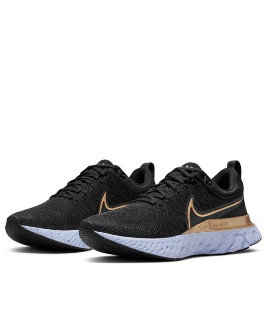 Nike Black (Wmns) React Infinity Run Flyknit 2 Metallic'