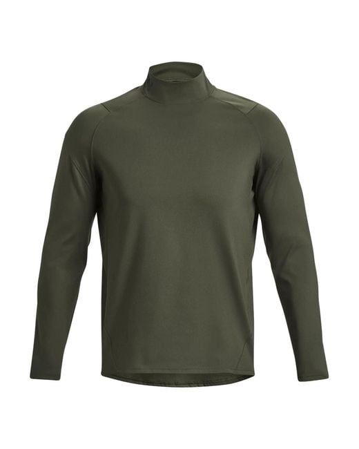 Under Armour Green Rush Coldgear Mock Long Sleeve T-Shirt for men
