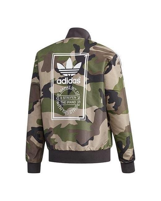 Adidas Gray Originals Rev Jacket Camouflage Reversible Sports for men