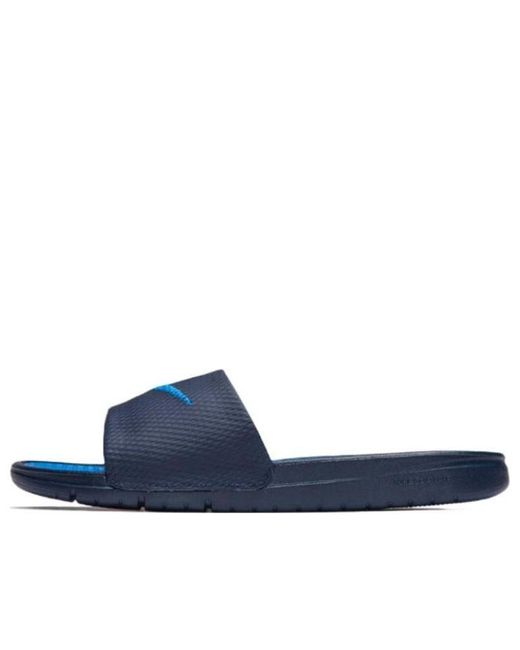 Bienes diversos itálico No puedo leer ni escribir Nike Benassi Solarsoft Slide Sports Slippers Black Blue for Men | Lyst