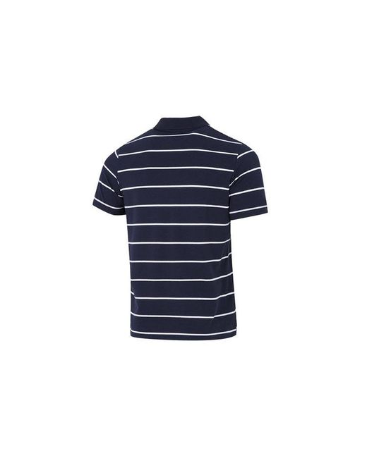 Adidas Blue Fi Stripe Small Label Athleisure Casual Sports Short Sleeve Polo Shirt for men