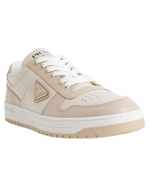 Prada White (Wmns) Downtown Leather Sneakers