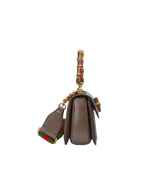 Gucci Brown (Wmns) Bamboo 1947 Jumbo Gg Small Top Handle Bag